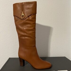Arezzo Roast Caramel Leather Over-the-Knee Boots, Size 8.5, New